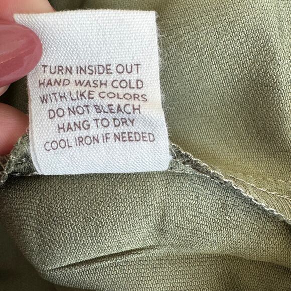 Blu Pepper Lightweight Olive Green Cropped Soft Utility Jacket NEW Large - Picture 12 of 12